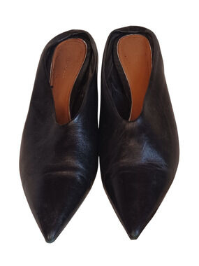 Zara Women's Black Pointed Toe Slip-On Block Heel Shoes Size 7.5